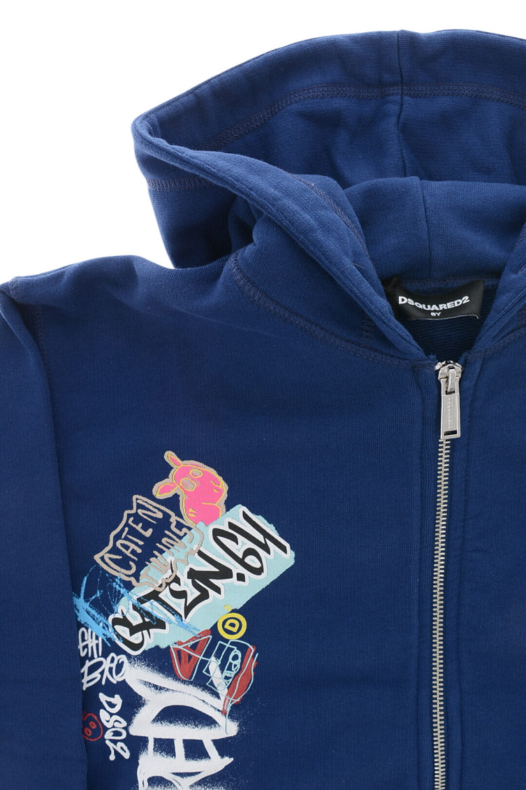 Boys Blue Graphic Jacket