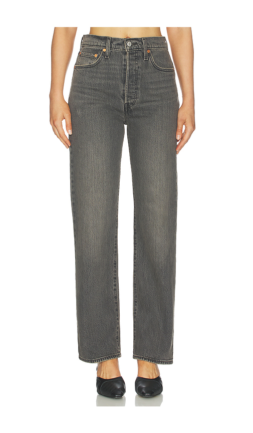 LEVI'S Ribcage Full Length Straight Leg Jeans in Black. - 24 also , 26, 27, 28, 29