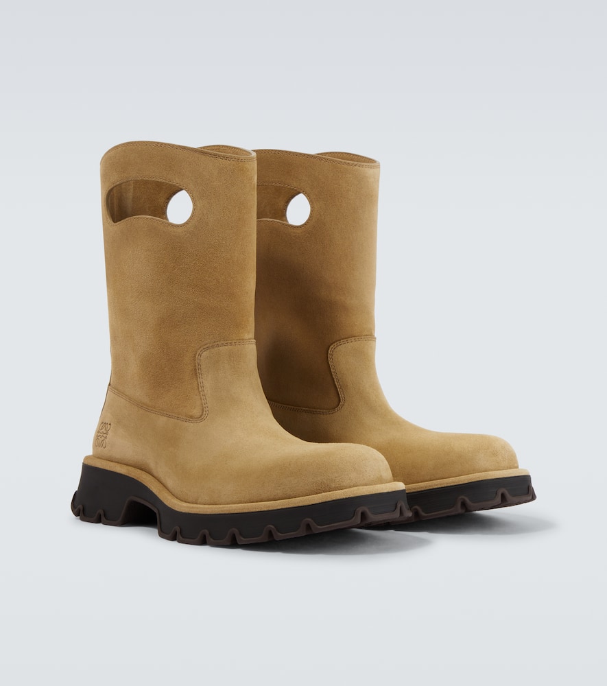Bobby cutout suede mid-calf boots