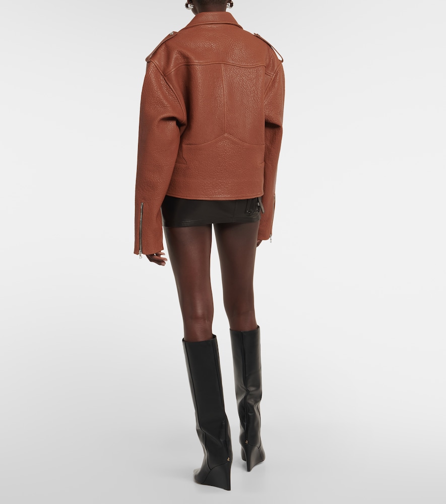 Oversized leather jacket