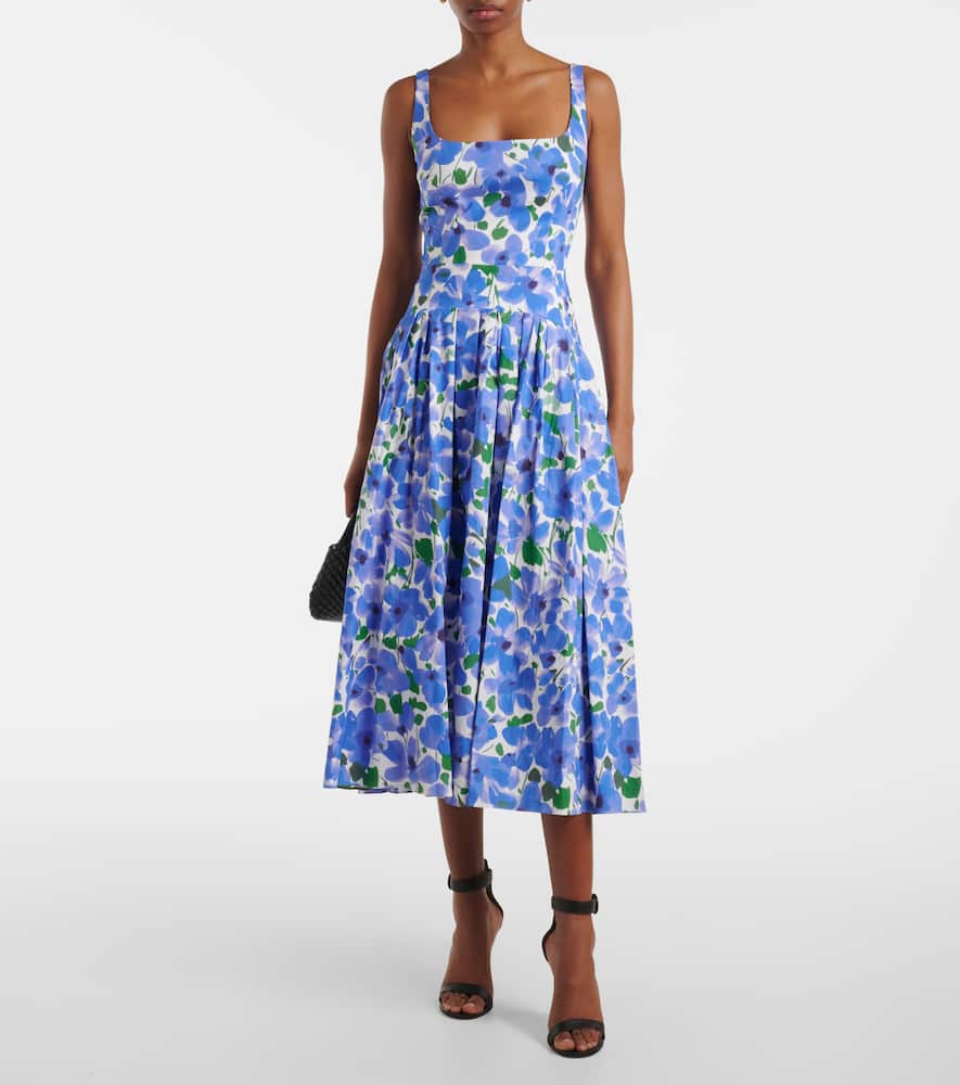 Floral belted midi dress