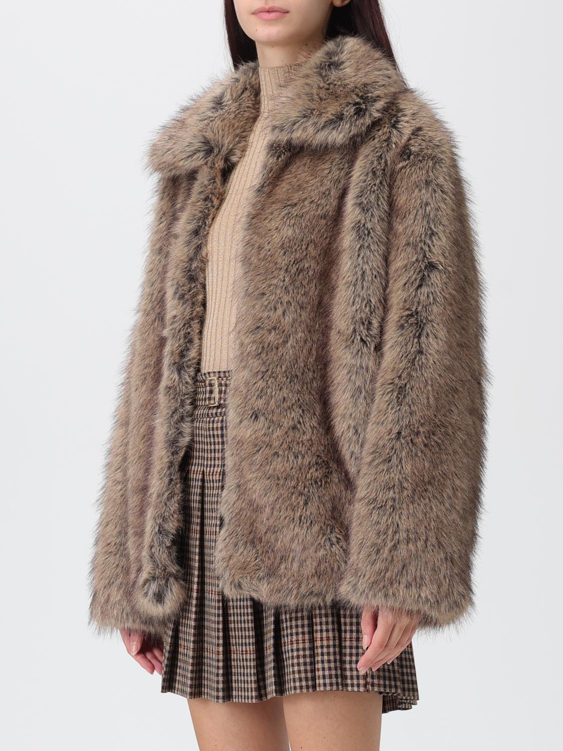 Fur Coat Woman color Brown