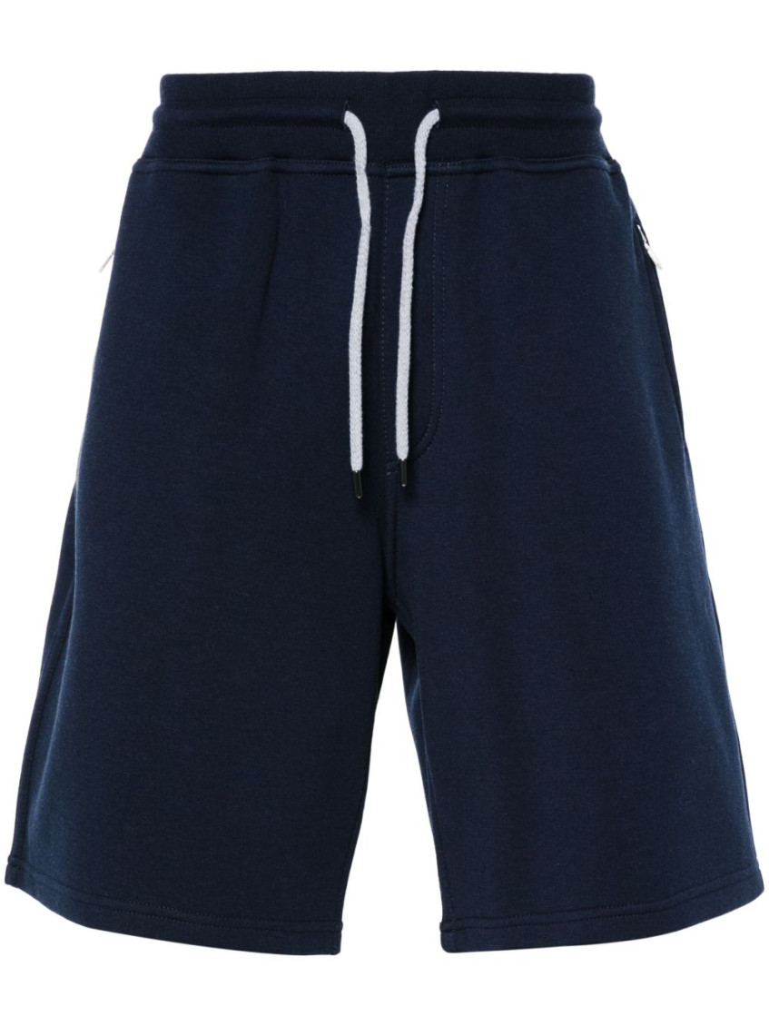 Drawstring-waist jersey track shorts - Blue