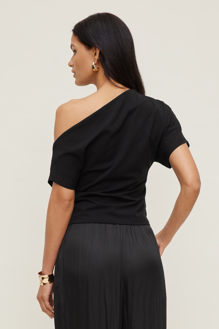 Alexa Cotton Spandex T Shirt - Black - Women Clothing