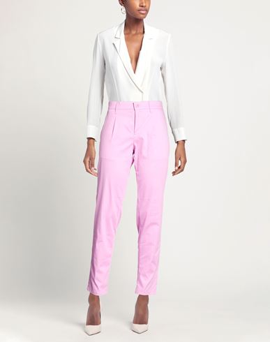 Woman Pants Pink Size 34 Cotton, Polyamide, Elastane