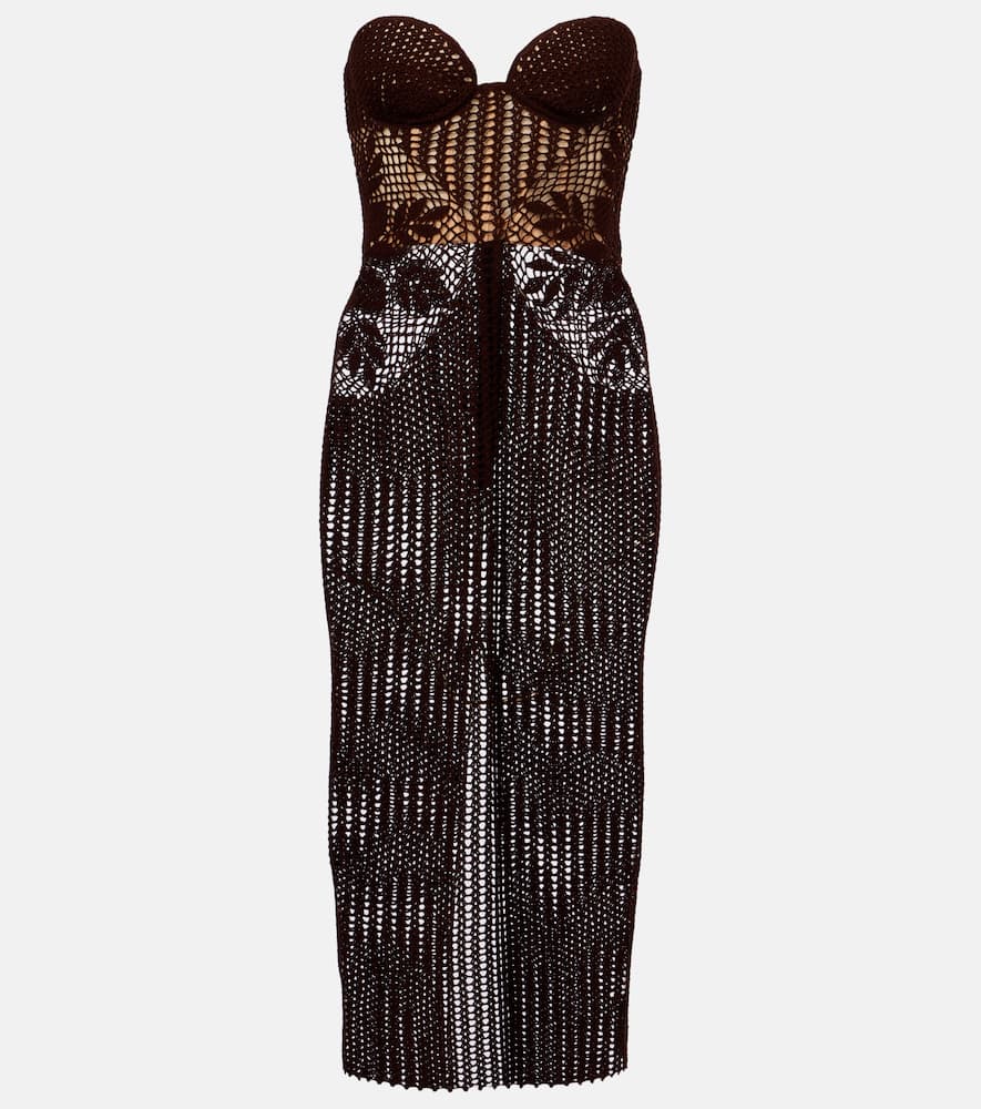 Crochet cotton bustier dress