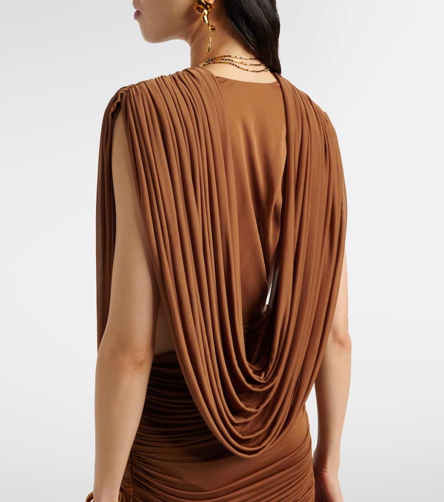 Ripple draped jersey gown