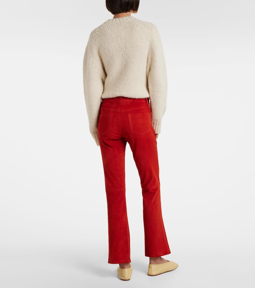Dean 22 low-rise suede flared pants