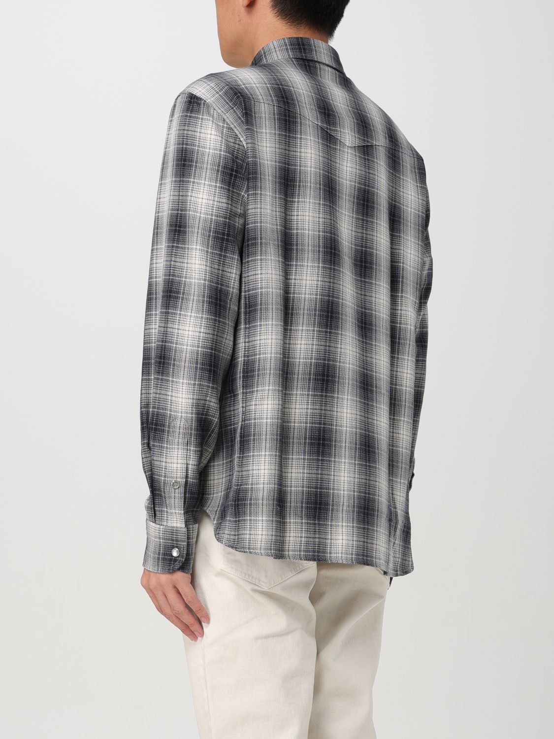 -Camicia Western In Denim-Uomo