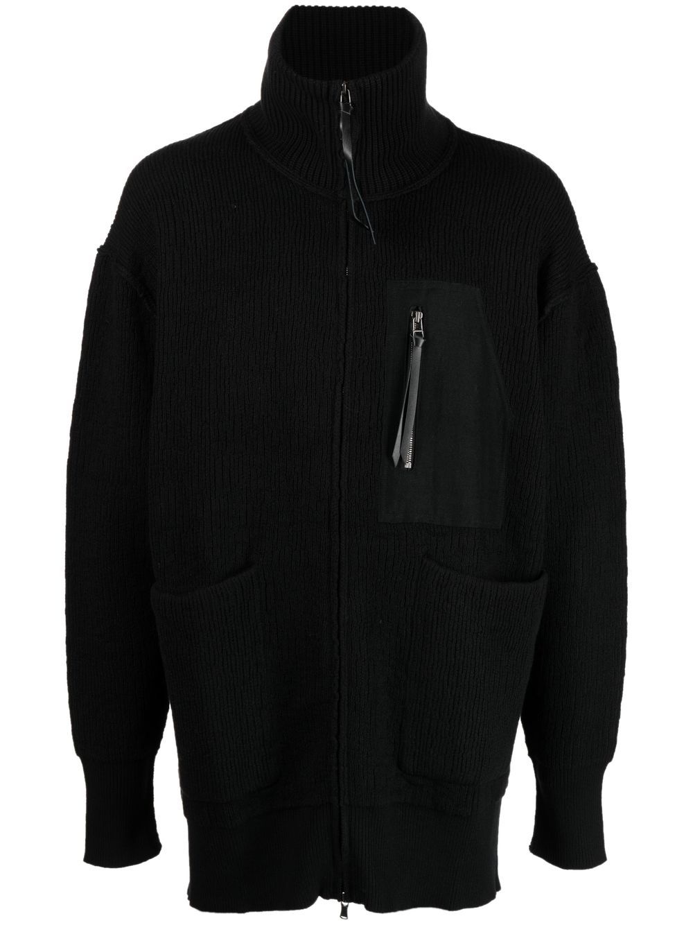 Long-sleeve knitted cardigan - Black