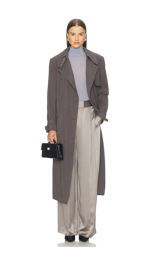The Sei Structured Trench Coat in Grey. 4. Also