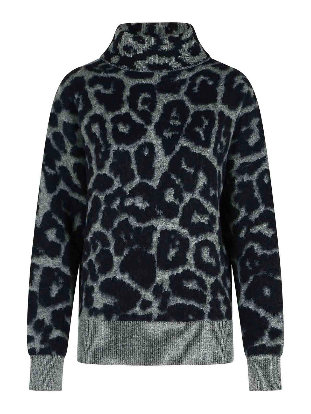 Grey Alpaca Blend Turtleneck Sweater
