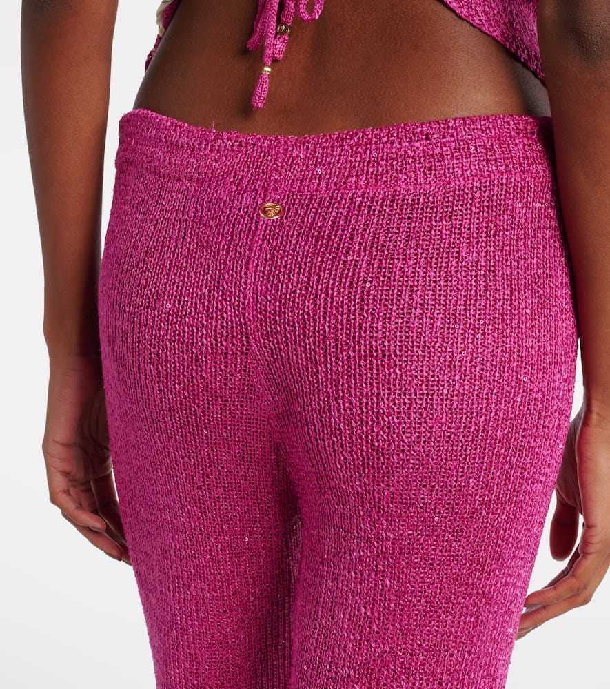 Liz knitted sequined flared pants