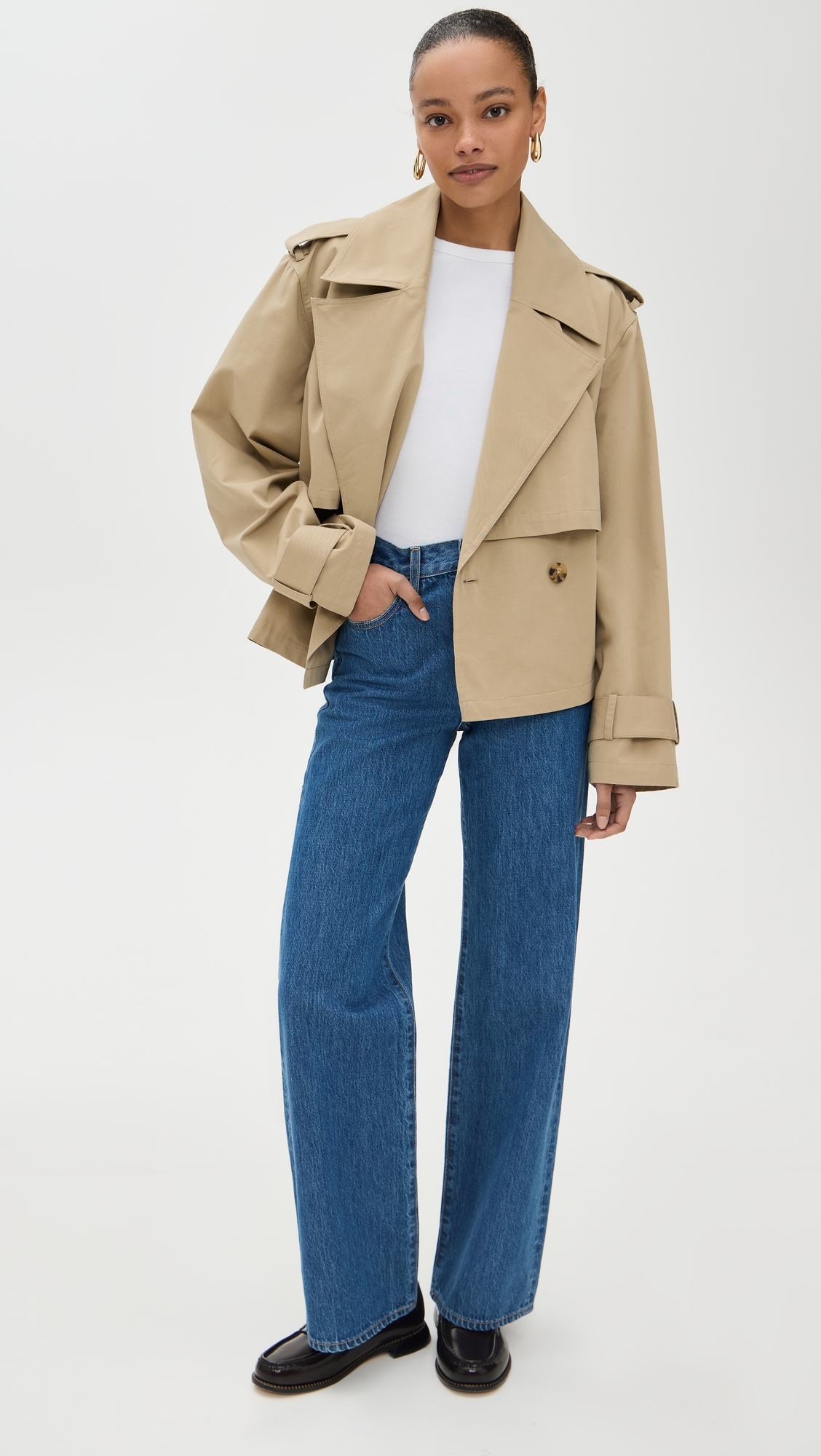 The Liz Cropped Trench Coat Camel