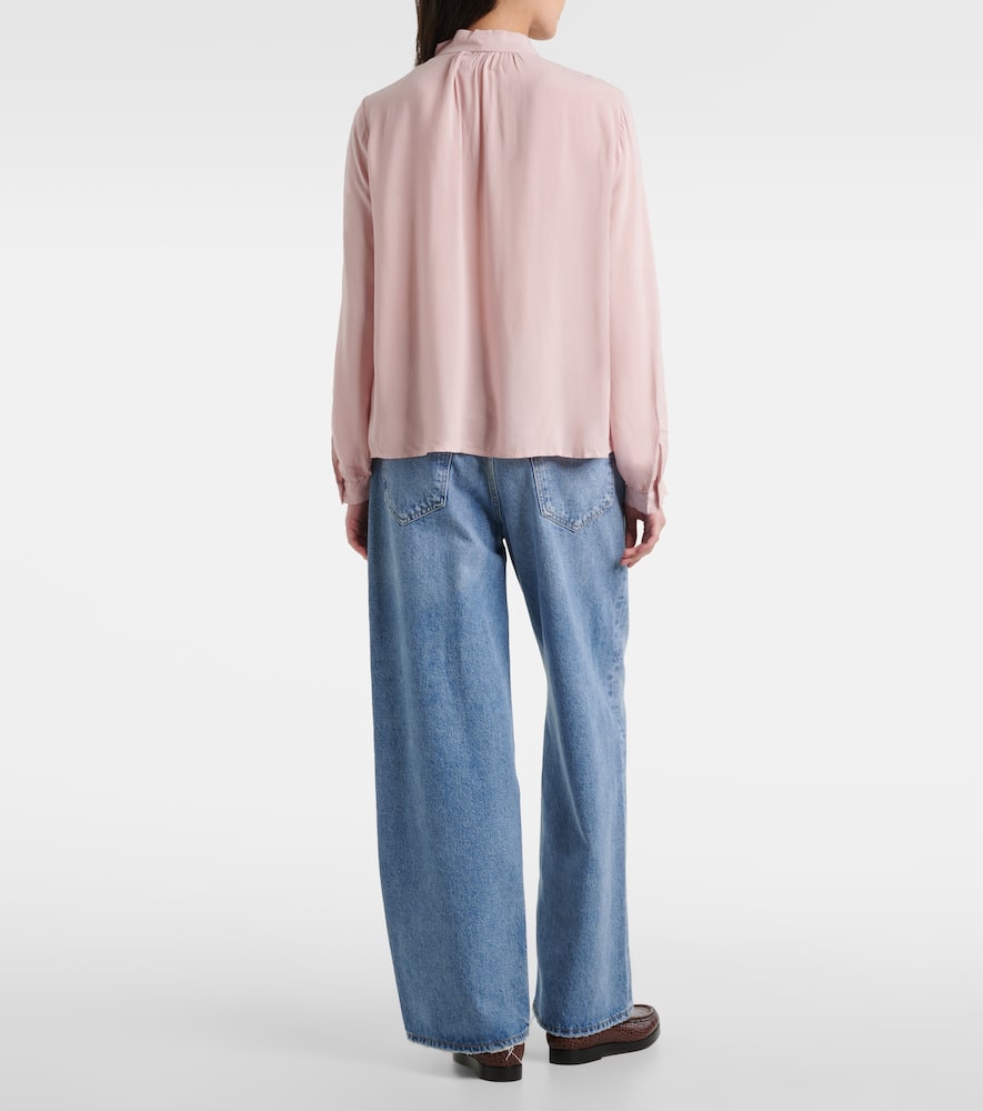 Gabrielle draped rayon challis blouse