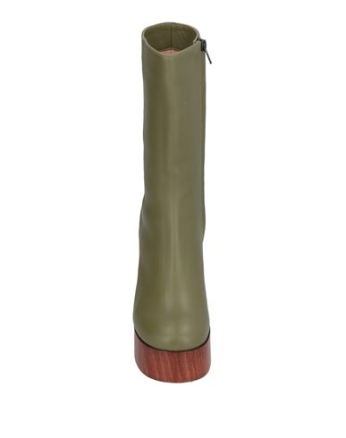 Woman Ankle boots Military green Size 9 Leather