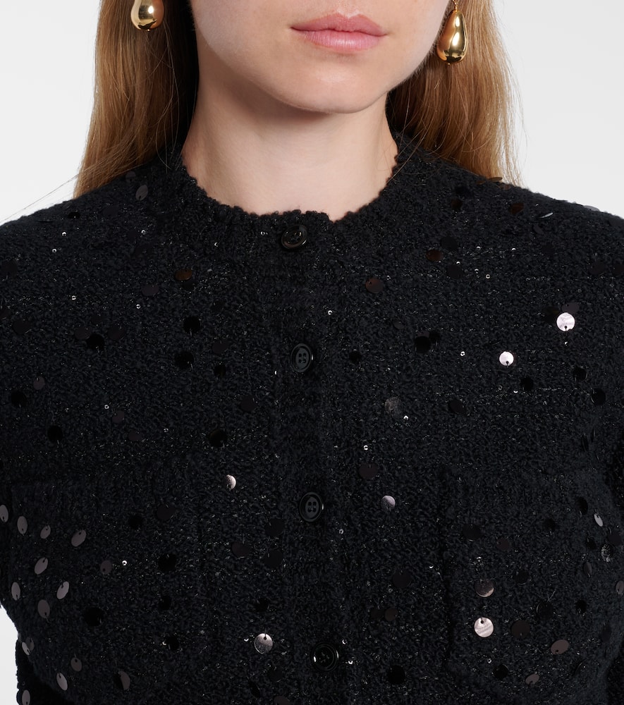 Sequined wool-blend cardigan