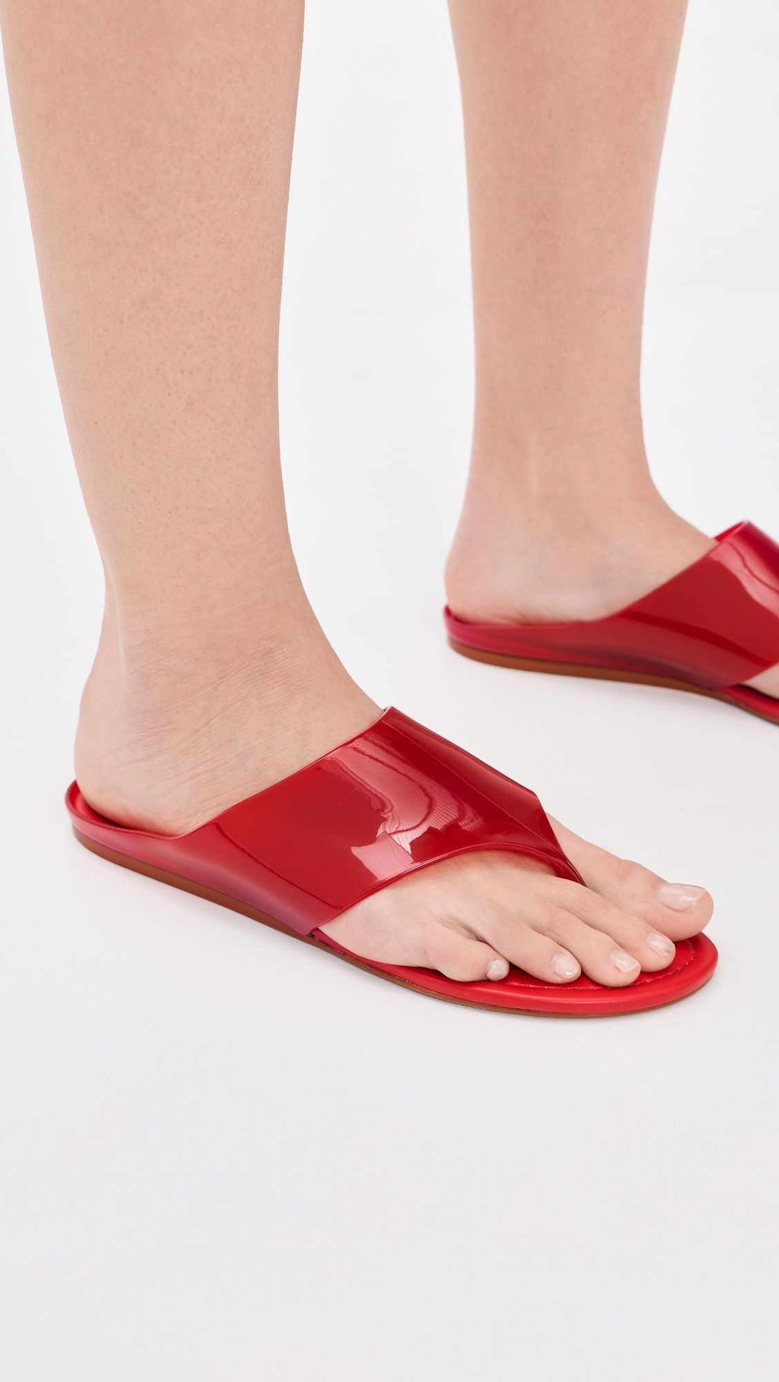 Jelly Thong Flat Sandals Scarlet