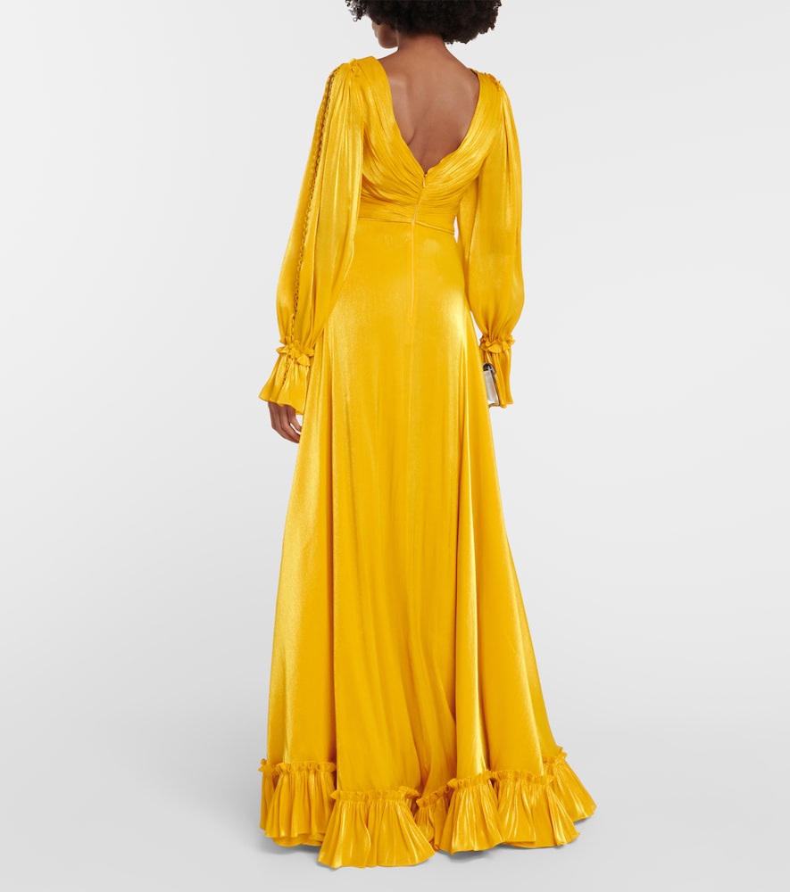 Ruffle-trimmed gown