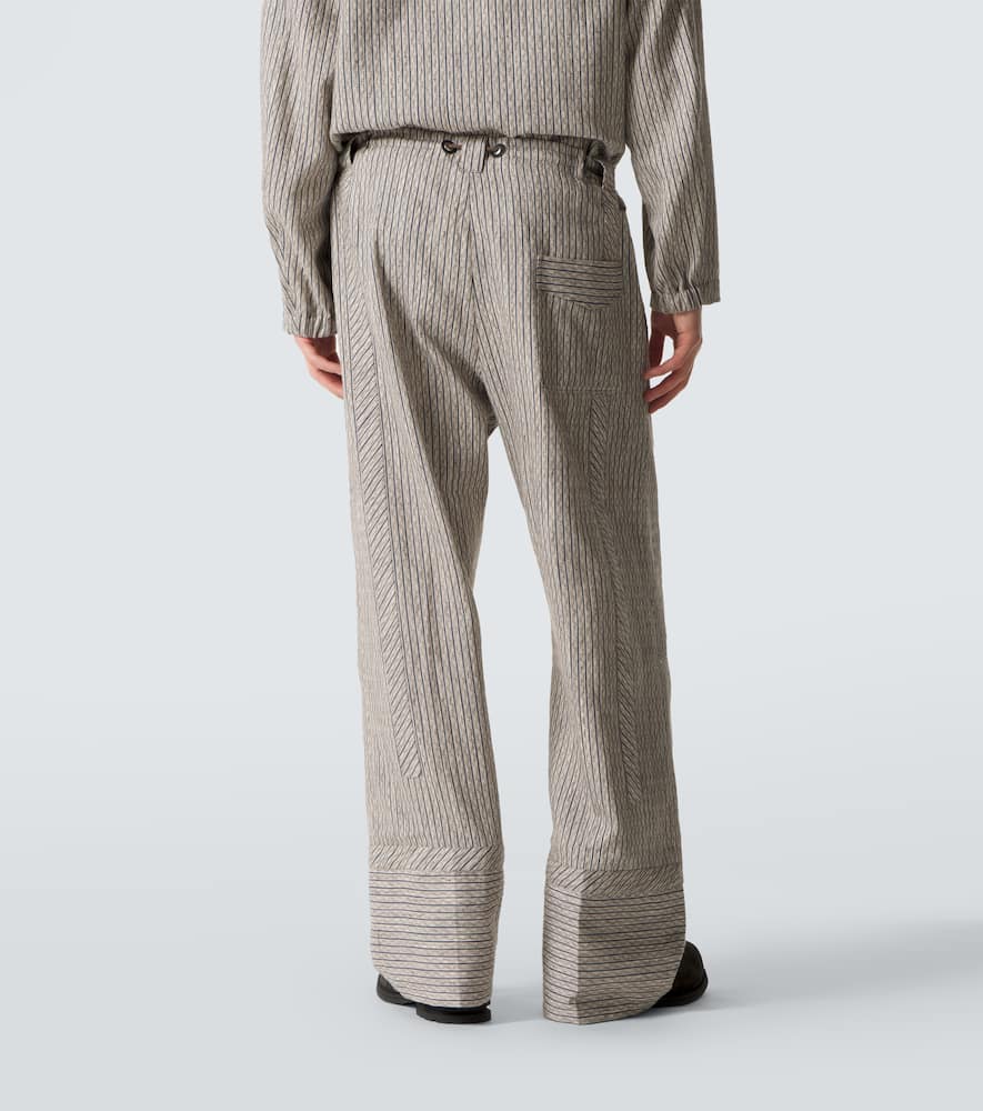 Kyan cotton and linen-blend straight pants