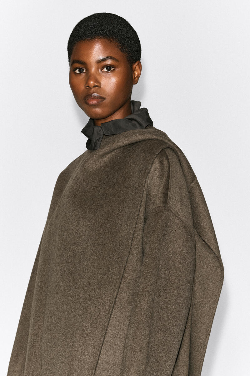 Double-Faced Wool-Blend Scarf Jacket