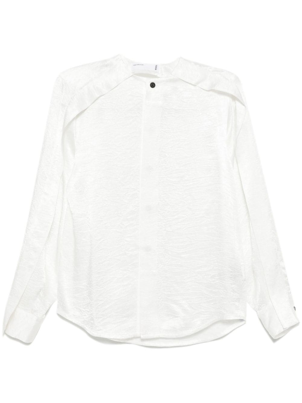 Wrinkle satin blouse - White