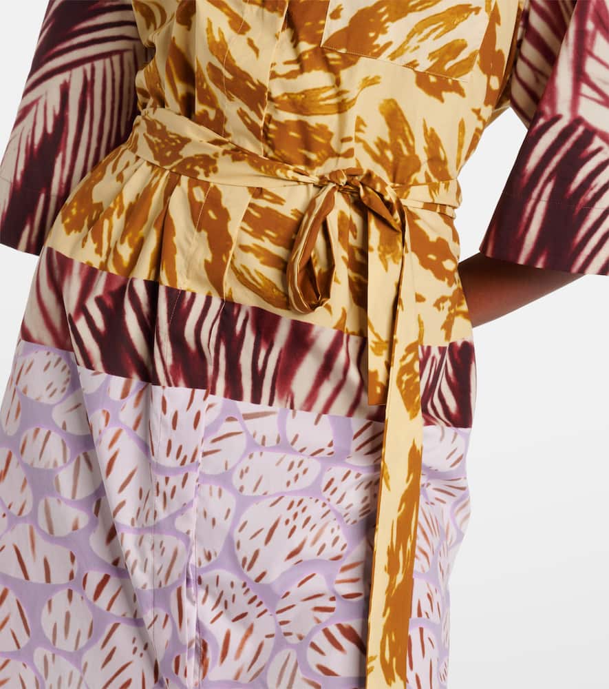 Printed cotton poplin shirt dress