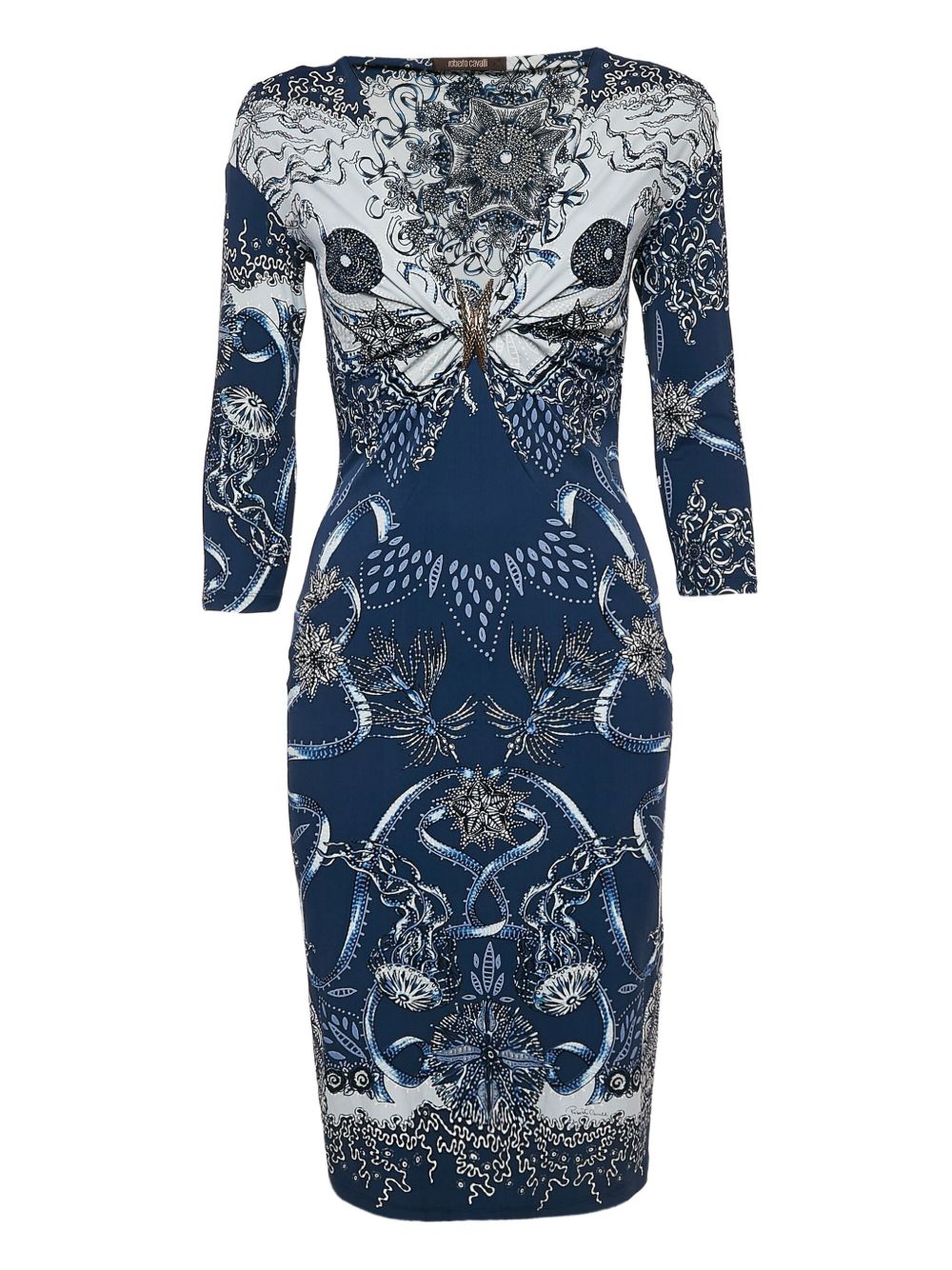 Printed bodycon dress - Blue