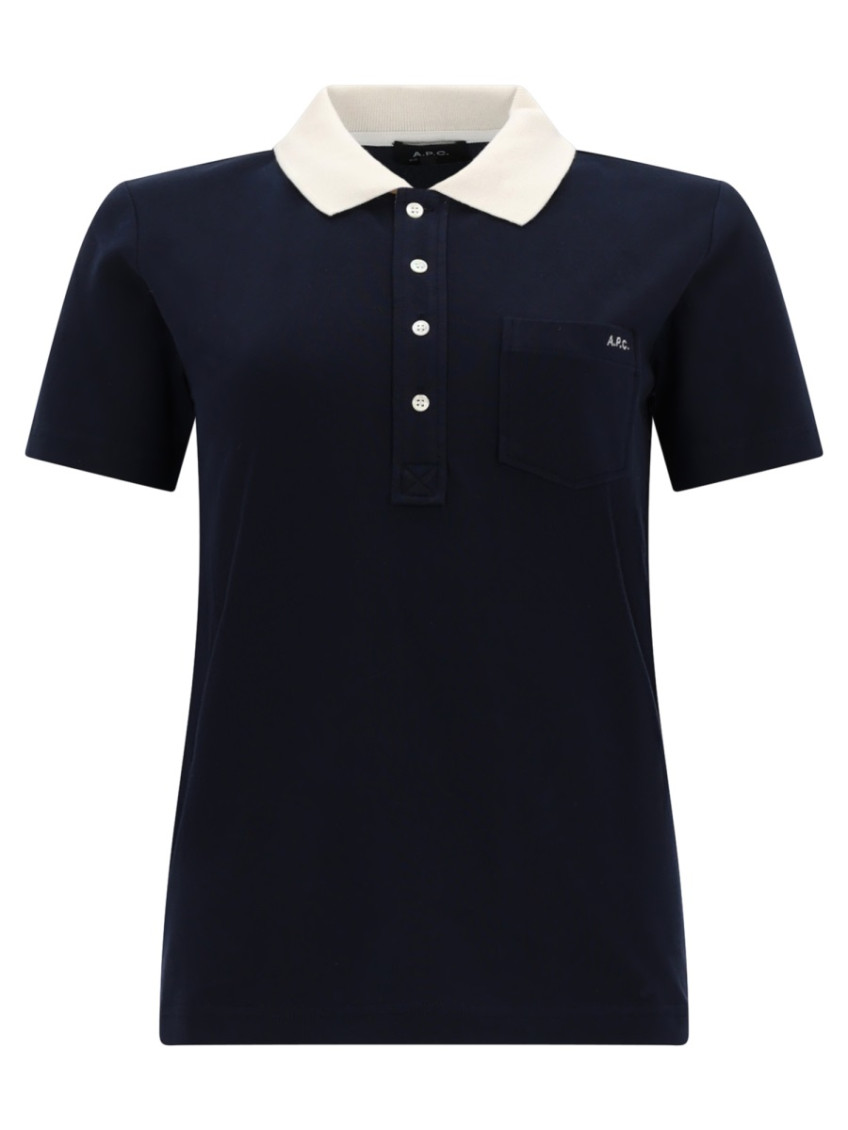 A. P.C. Polo Shirt With Logo And Contrasting Collar