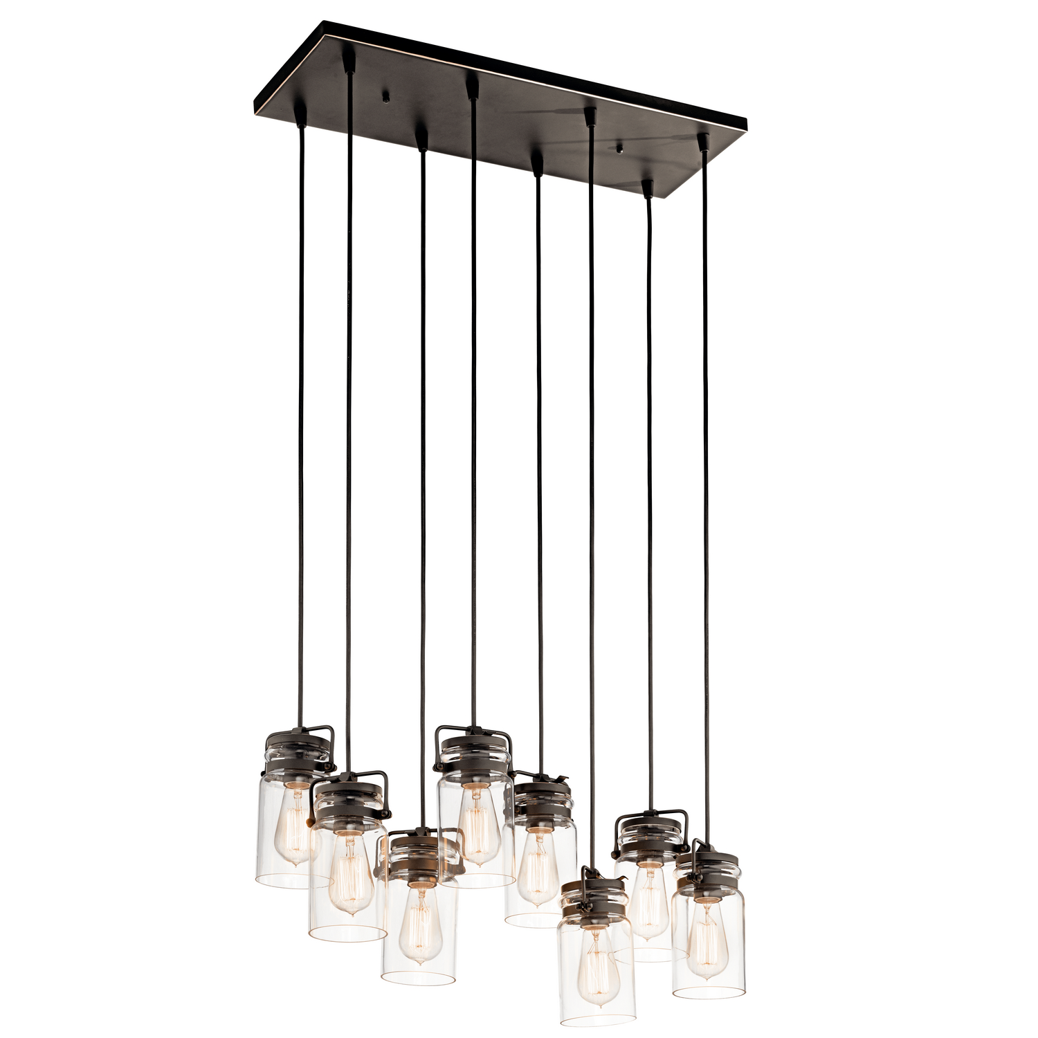 Brinley Farmhouse 25" 8-Light Linear Pendant in Olde Bronze