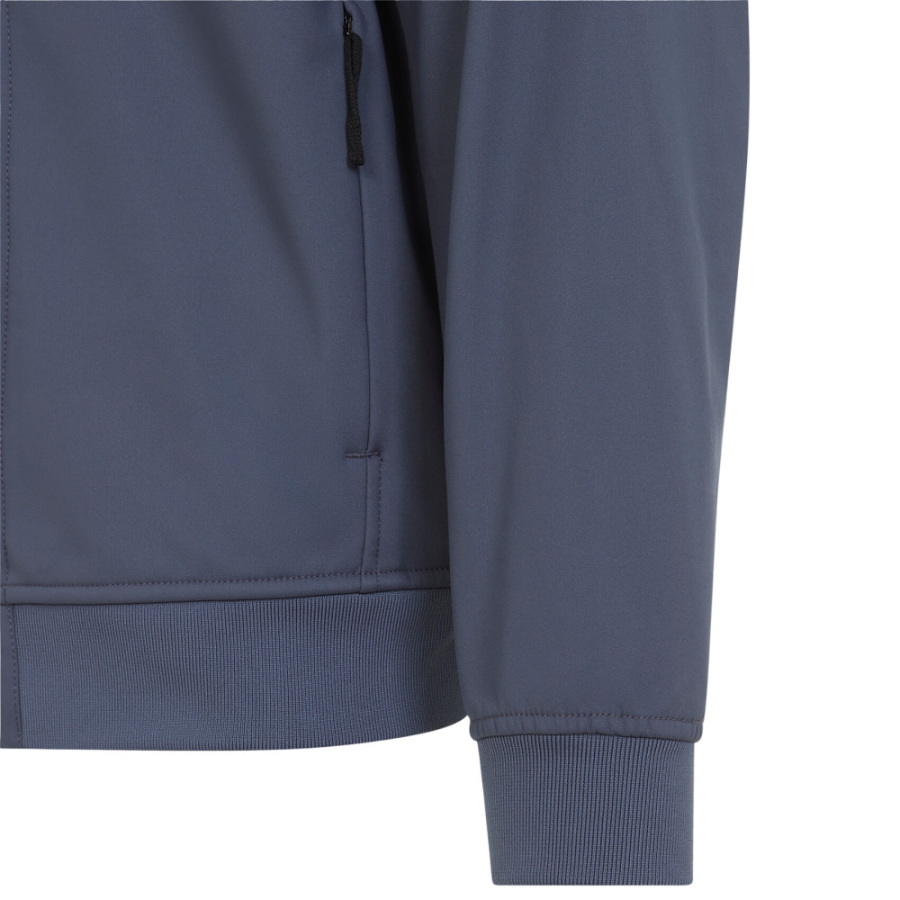 Blue Solid Hood Jacket