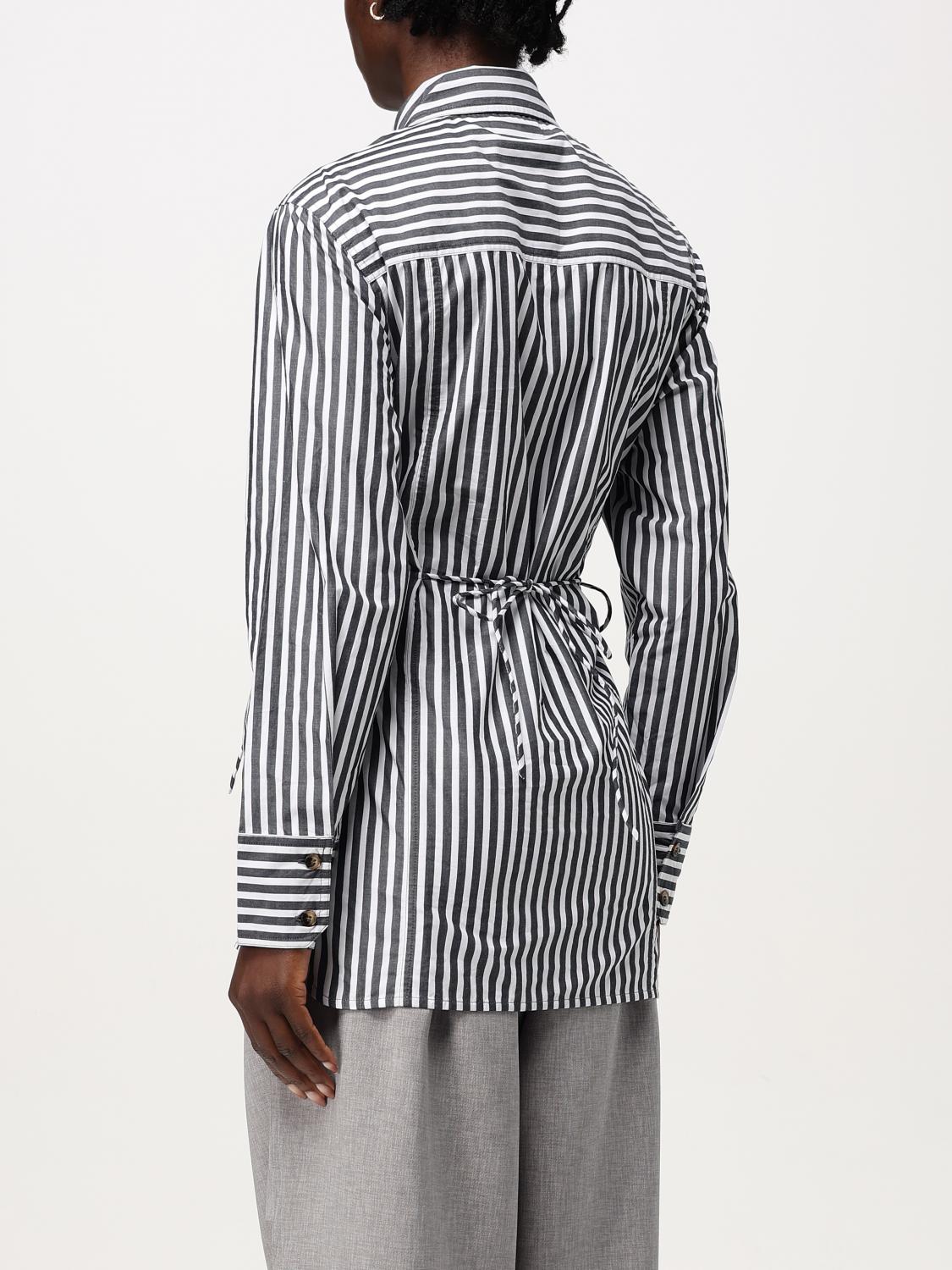 Striped poplin shirt - Black