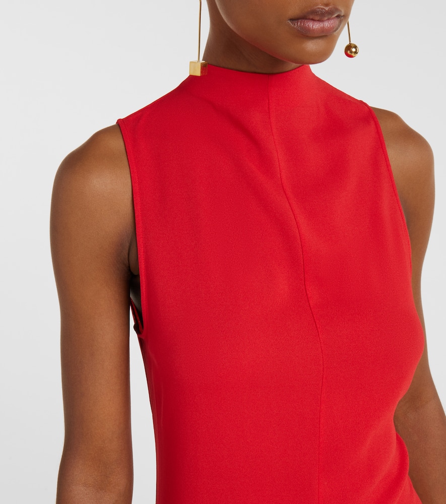 J draped crêpe midi dress