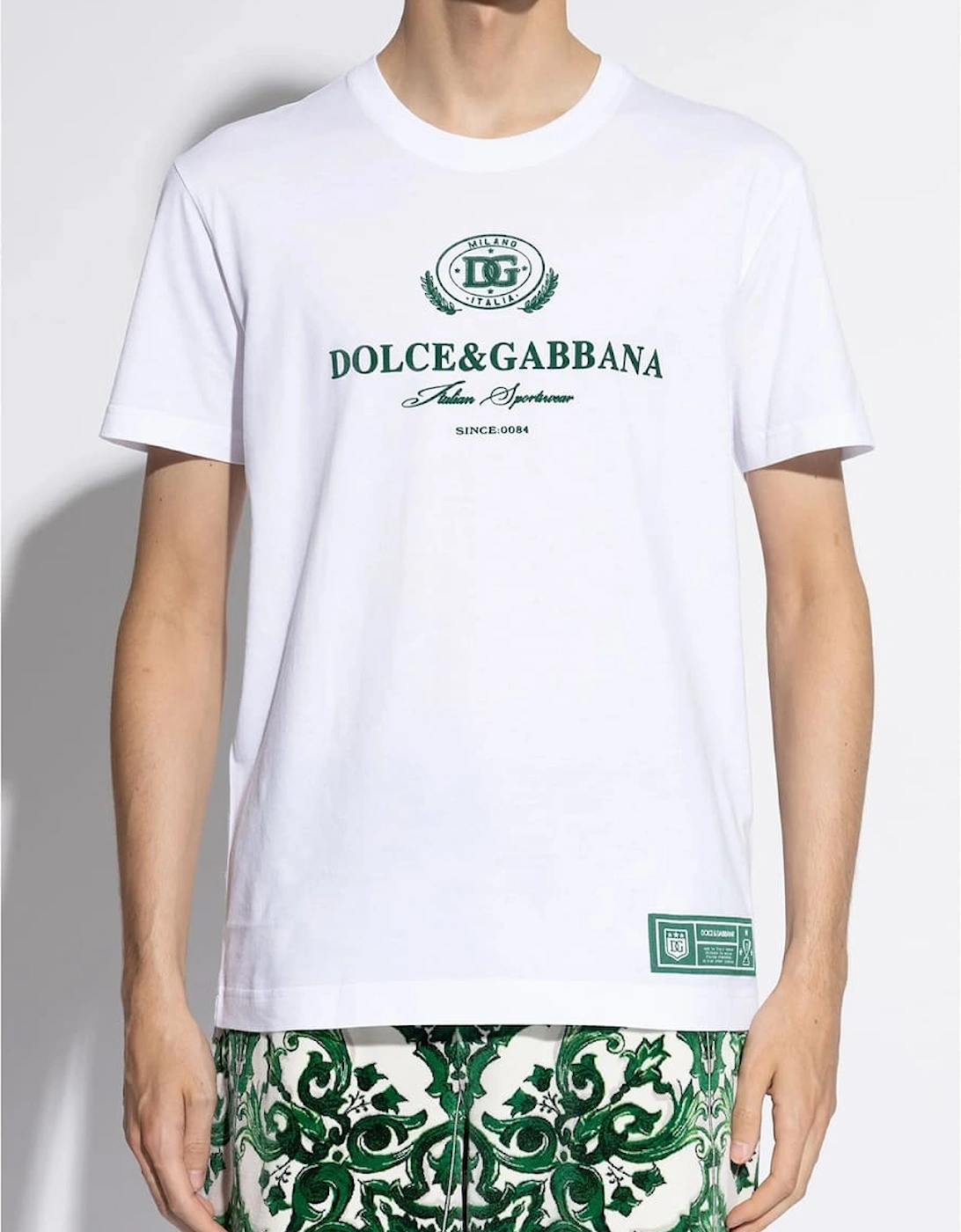 Men's Dolce & Gabbana Logo Flock T-Shirt White
