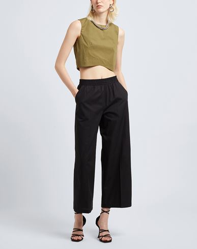 Organic Cotton Sleeveless Crop Top Woman Top Military green Size 2 Cotton