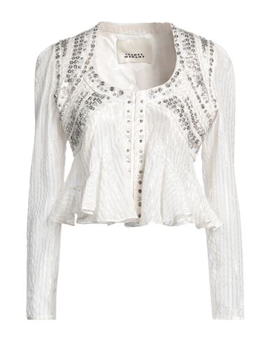 Woman Shirt White Size 6 Silk, Lurex, Brass, Polyester