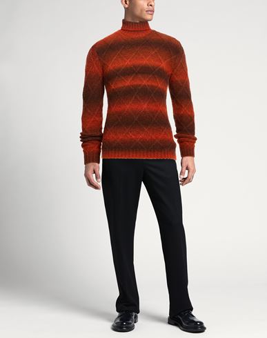Man Turtleneck Rust Size 36 Acrylic, Merino Wool, Mohair wool, Elastane