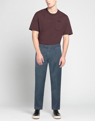 Man Pants Slate blue Size 36 Cotton, Polyester, Elastane