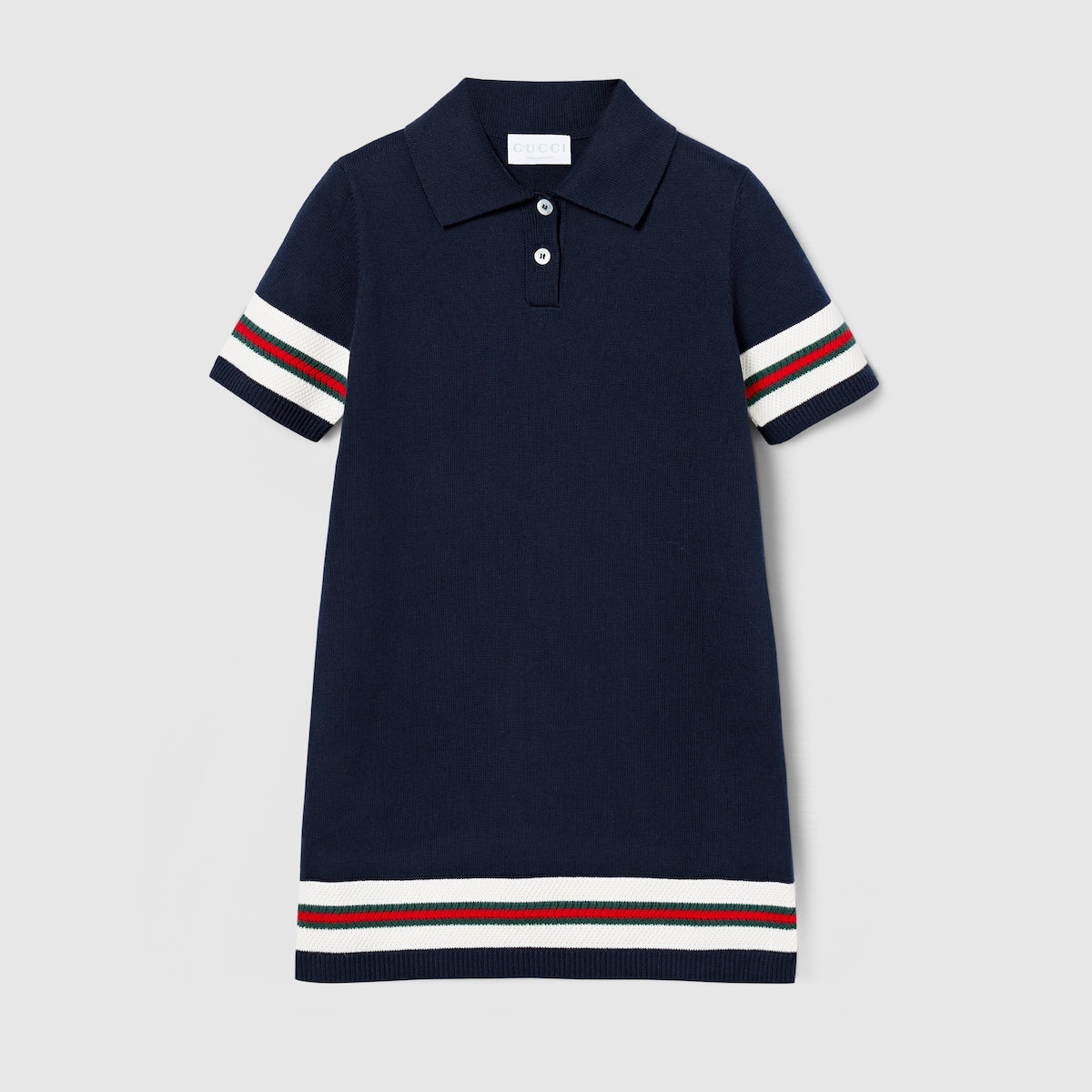 Girls' Mini Knit Polo Dress with Button Closure