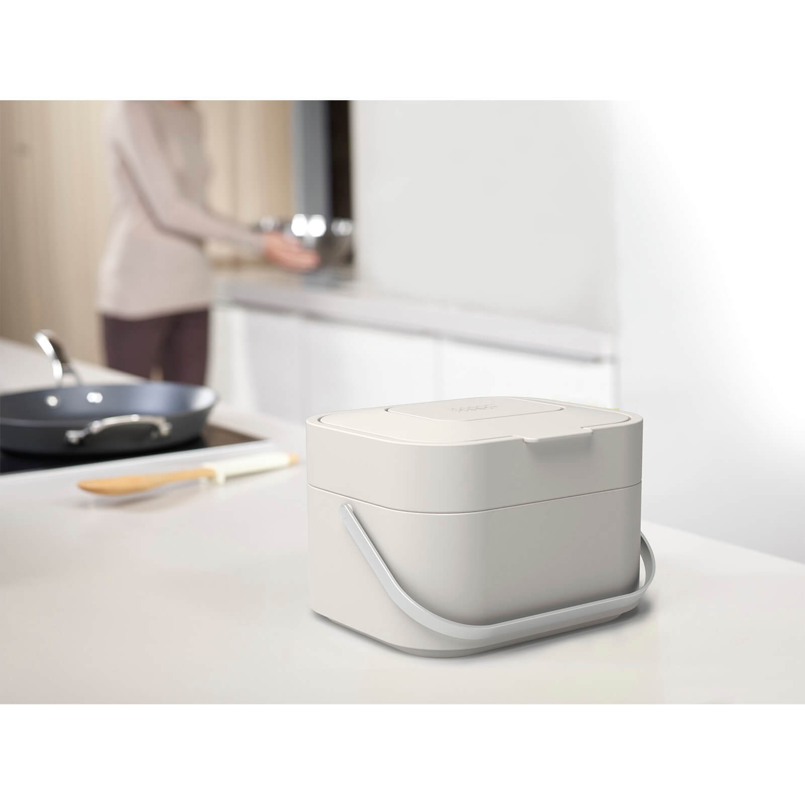 Joseph Joseph Stack 4 Food Waste Caddy With Odour Filter - Stone