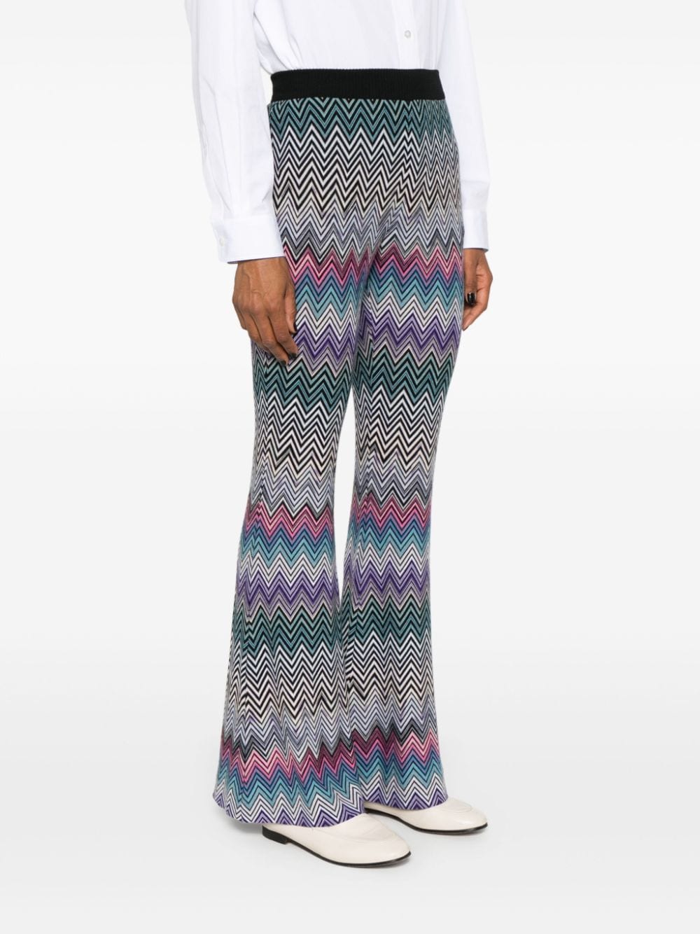 - Zig Zag Motif Wool Trousers