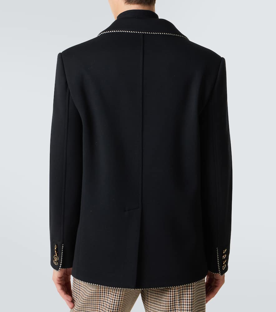 Embroidered virgin wool blazer