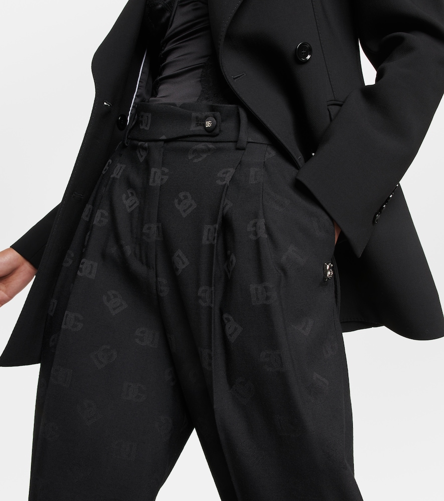 Dolce & Gabbana High-rise wool-blend wide pants