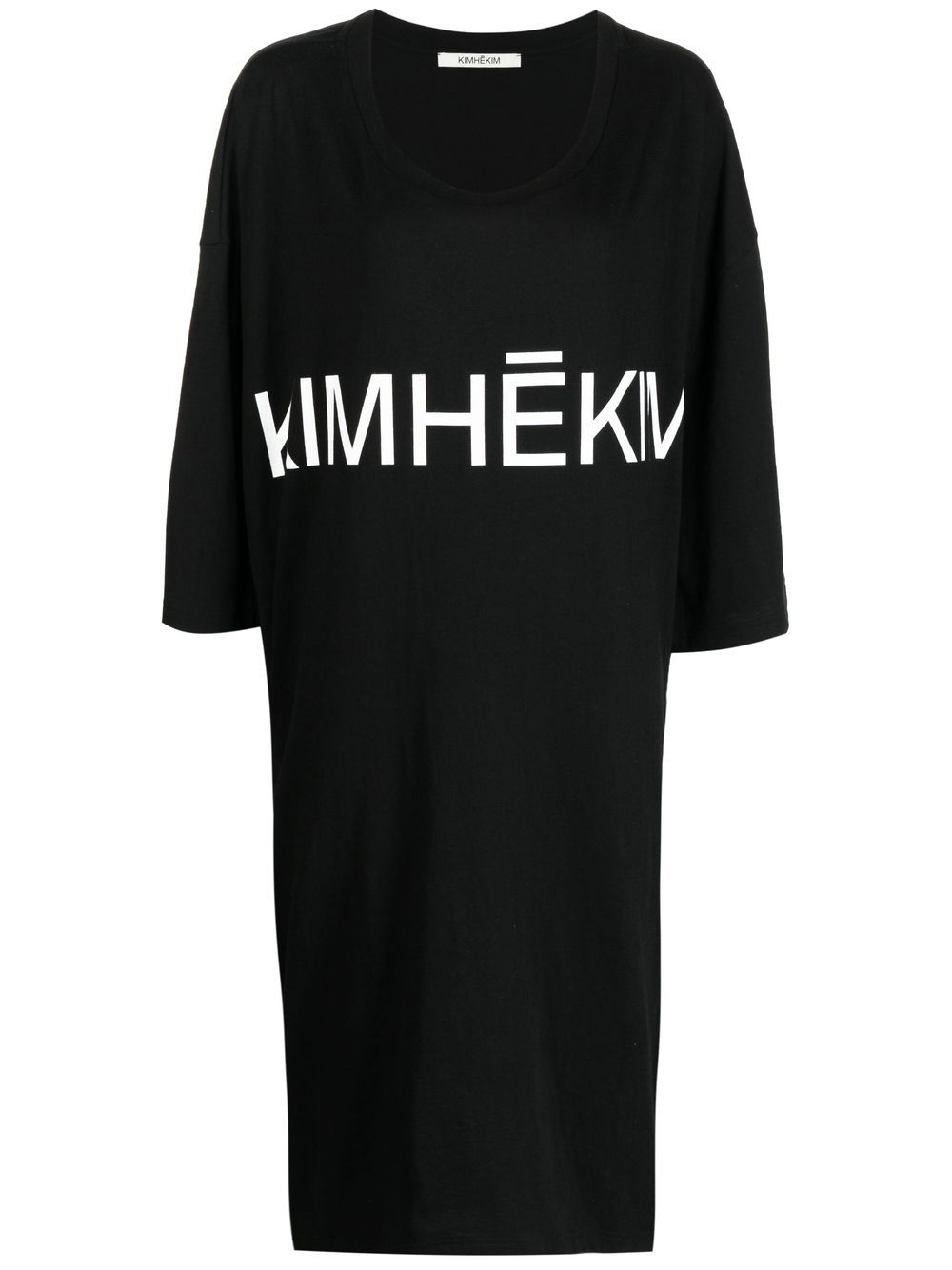 Logo-print cotton dress - Black