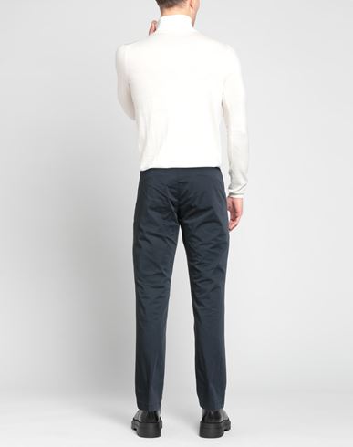 Man Pants Navy Size 40 Cotton, Elastane