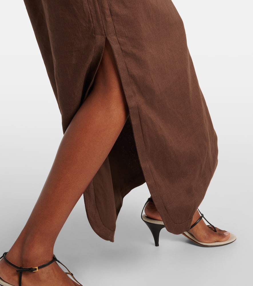 Jerry linen midi skirt