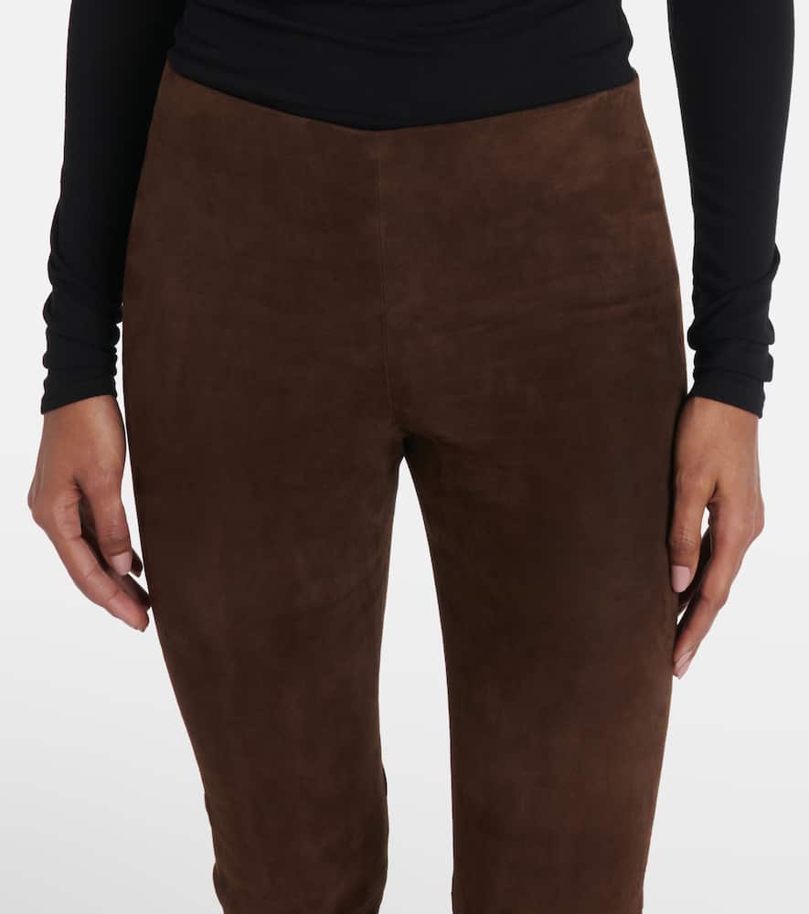 Suede slim pants