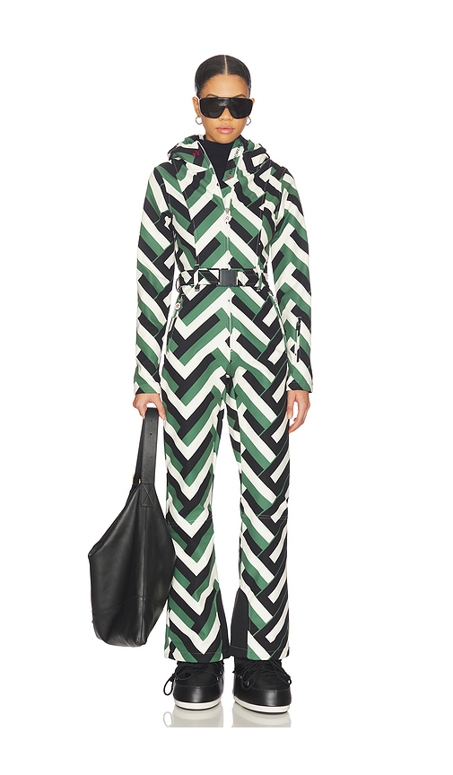 Perfect Moment Tignes Ski Suit II in Green,Black. M. Also in