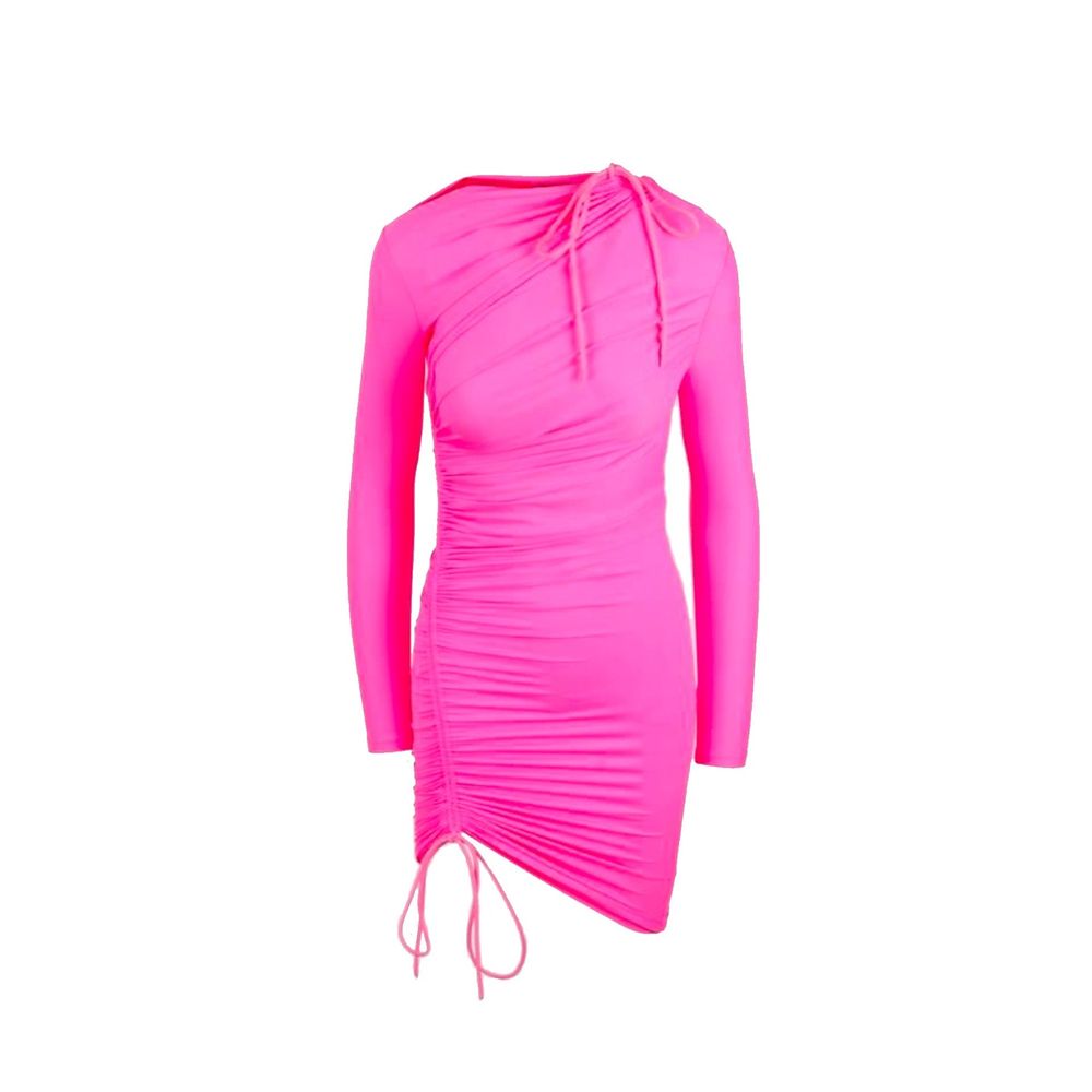 Ruched Gathered Mini Dress — Pink