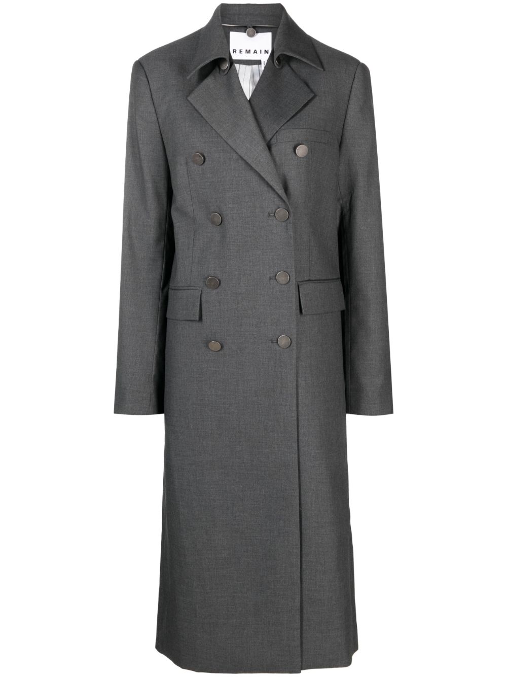 Notched-lapel double-breasted coat - Grey